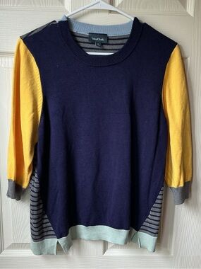 ModCloth Navy + Yellow Colorblock Sweater